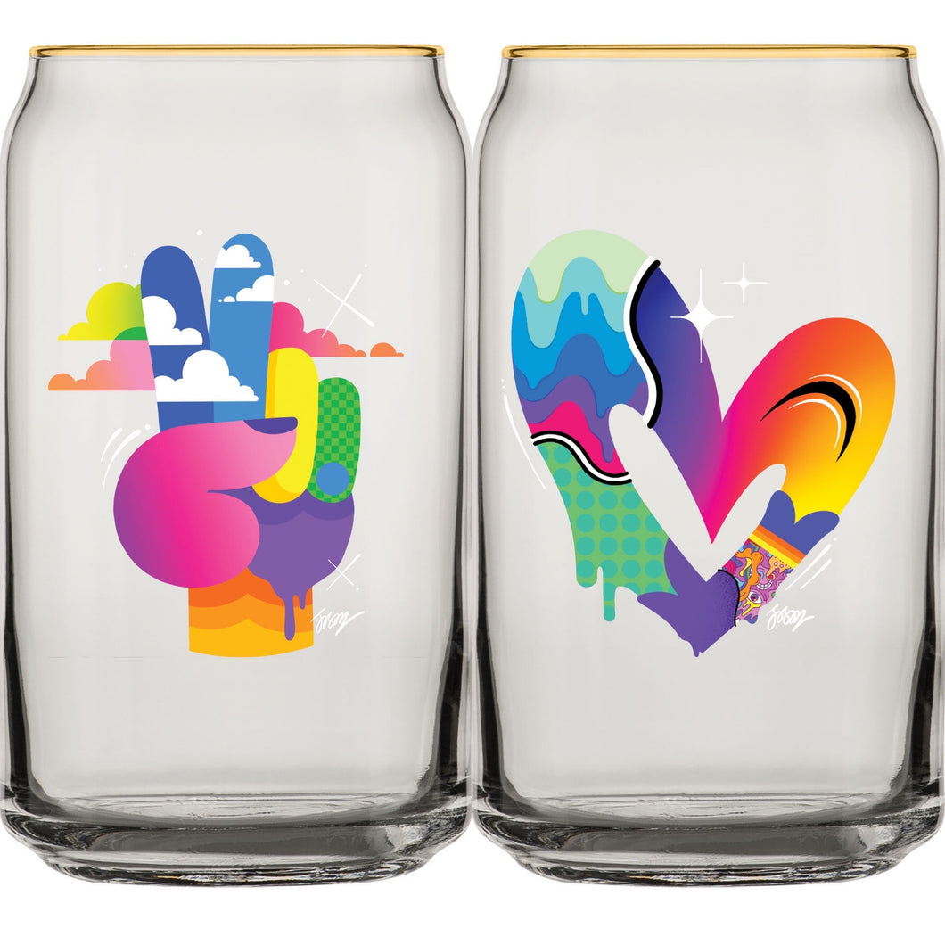 That Peace & Love Glass Set by Jason Naylor